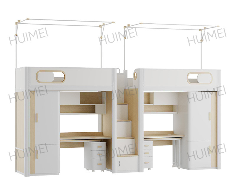 Cama integrada de estudio y apartamentos de descanso, cama de apartamentos multifuncional de dormitorio universitario, cama de apartamentos modular para estudiantes, cama combinada multifuncional, cama de apartamento espacial independiente